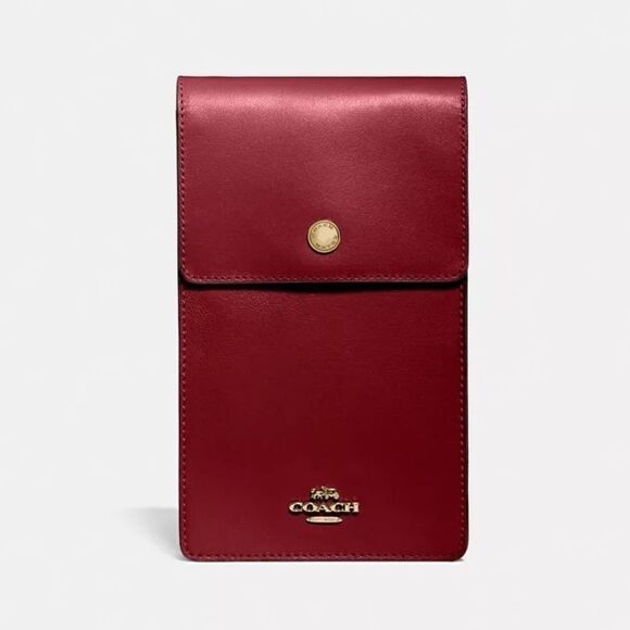 COACH Snap Phone Crossbody Bag in Color Deep Red - Picture 1 of 16